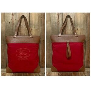 Burberry Stowell Roll Up Canvas & Leather Tote with Free COA, Dust Bag